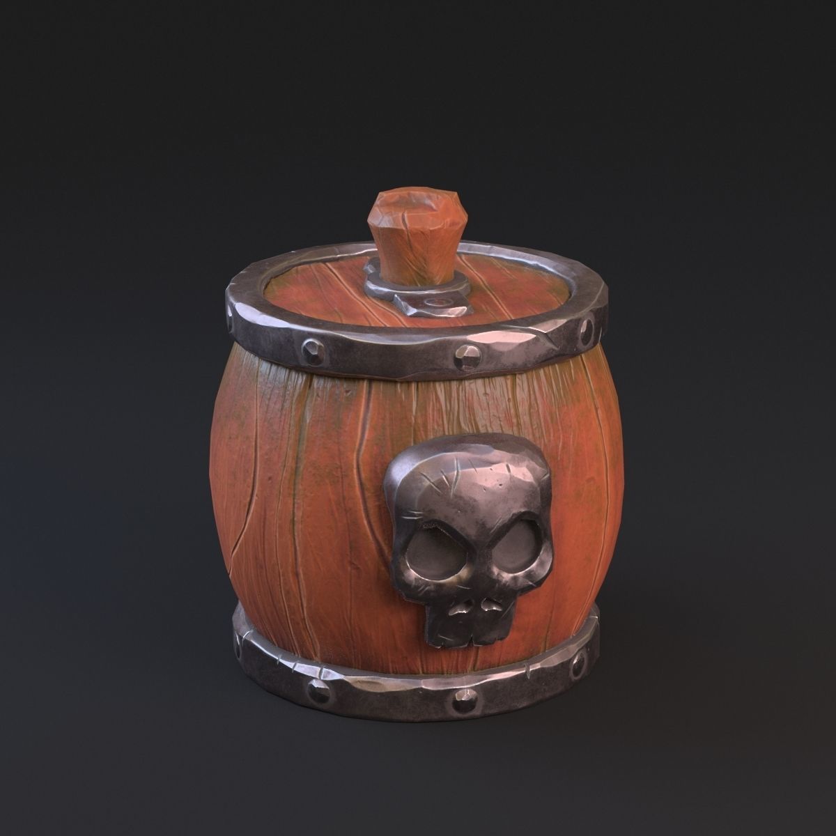 Skull Barrel 3D model_2