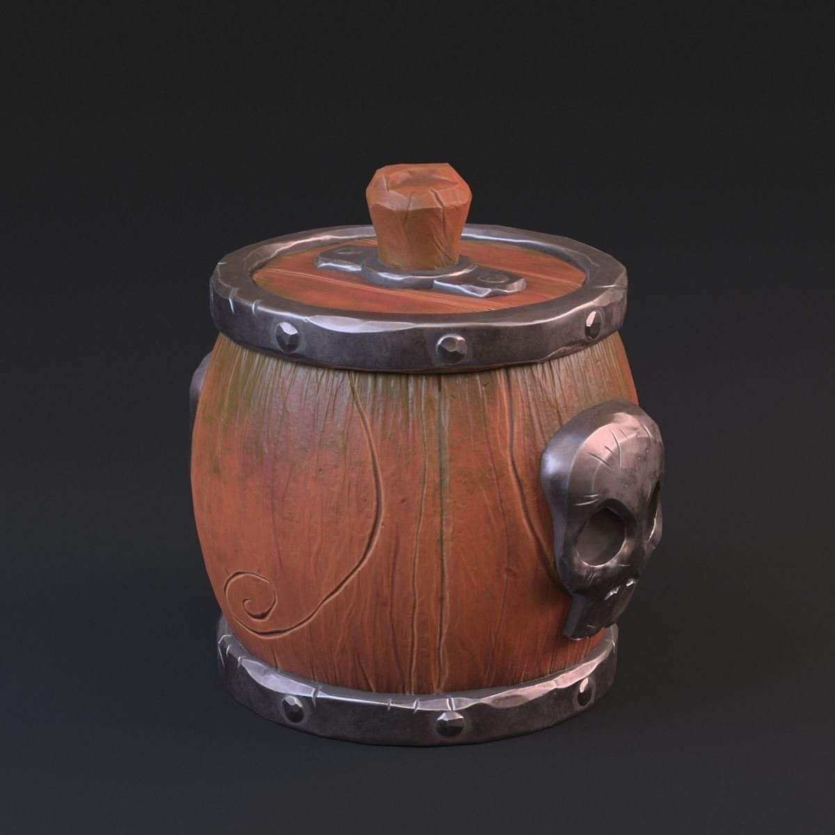 Skull Barrel 3D model_5