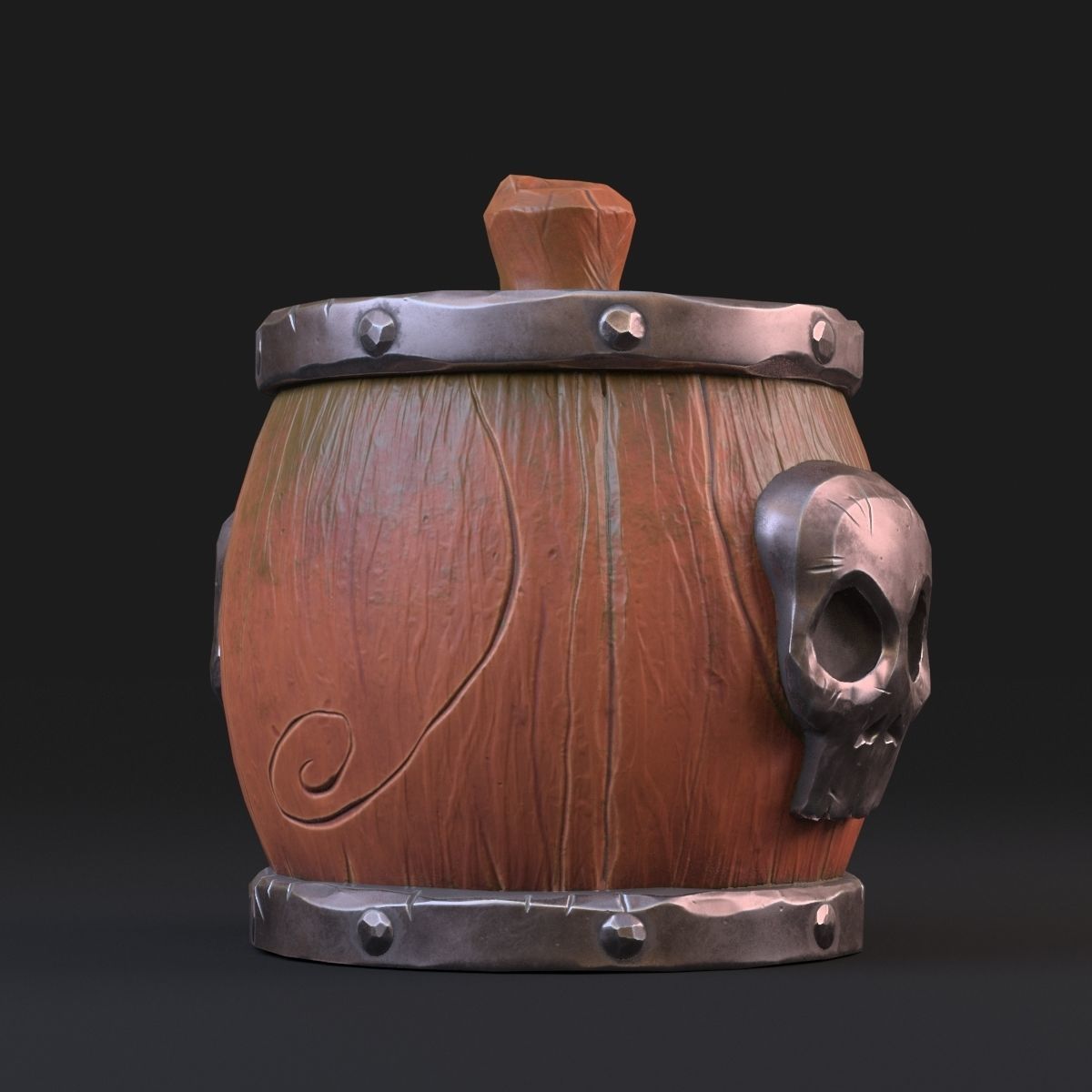 Skull Barrel 3D model_8