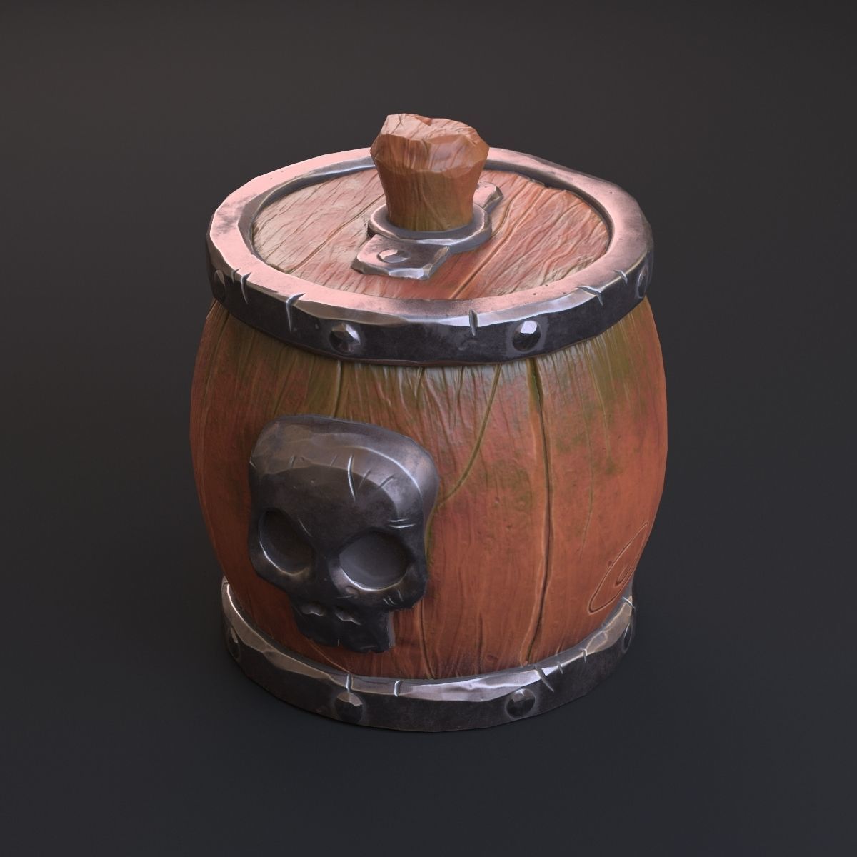 Skull Barrel 3D model_6
