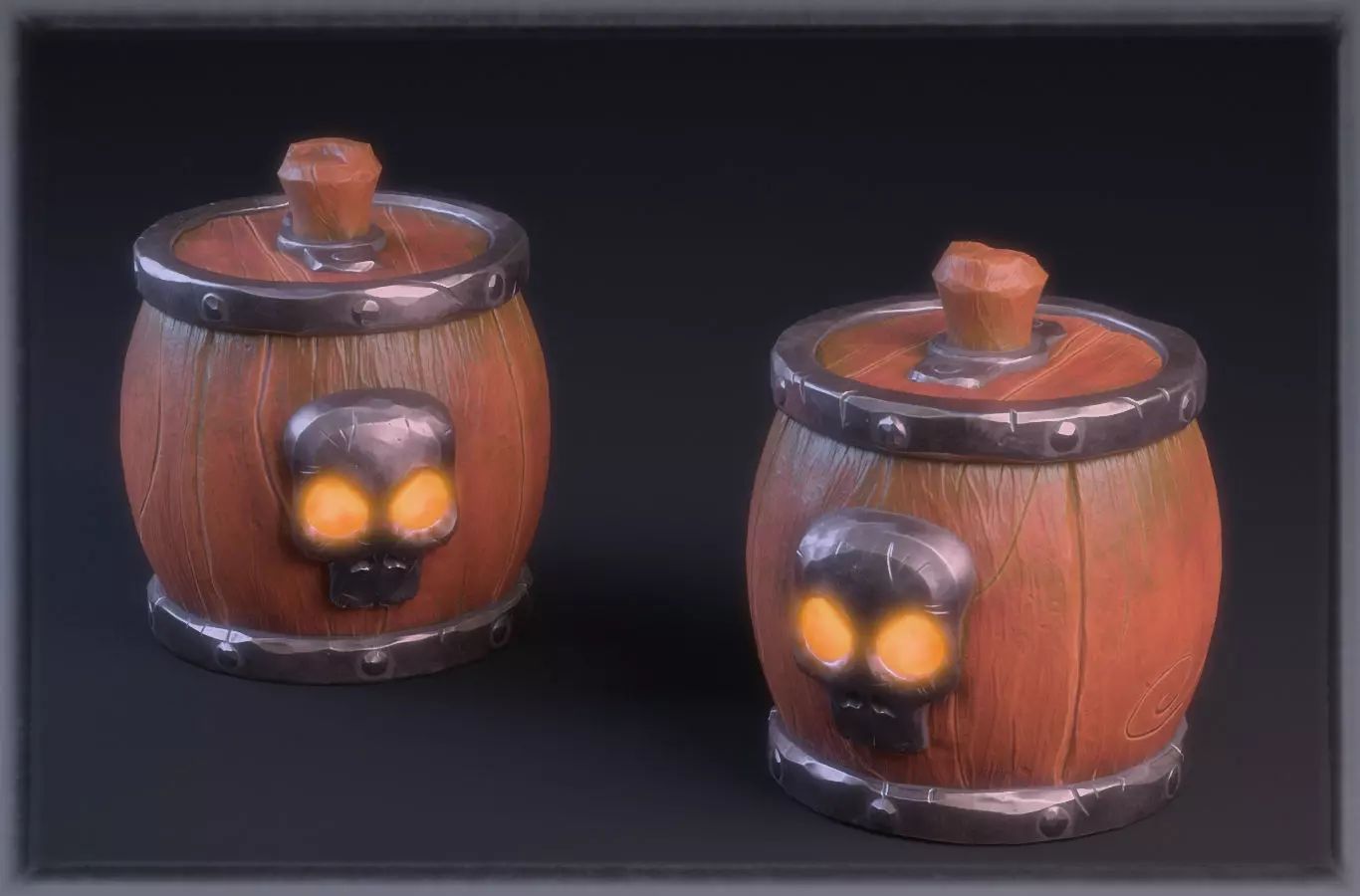 Skull Barrel 3D model_0