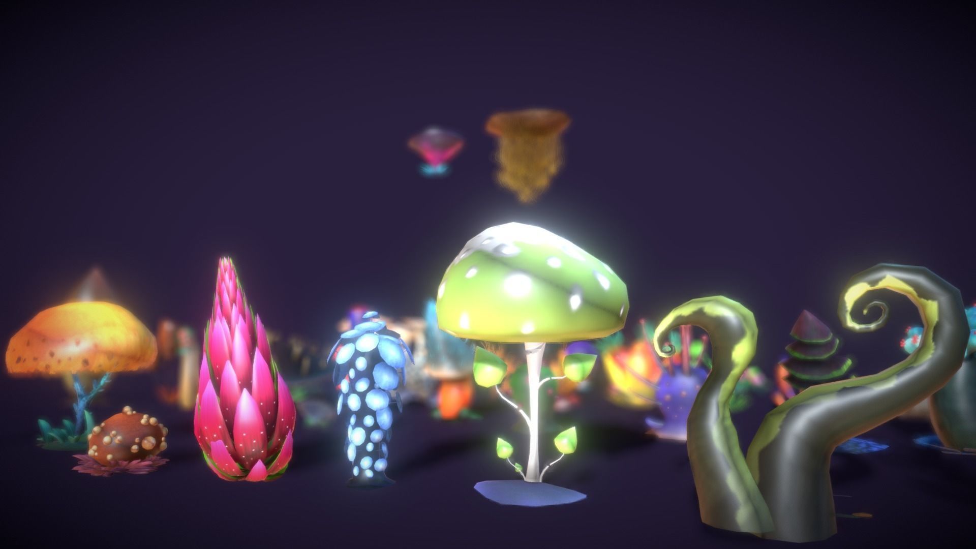 Cartoon Seaweed 3 Low-poly 3D model_5