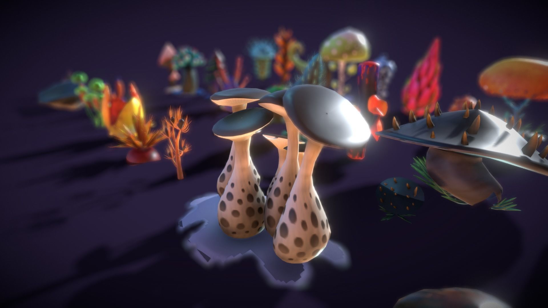 Cartoon Seaweed 3 Low-poly 3D model_2