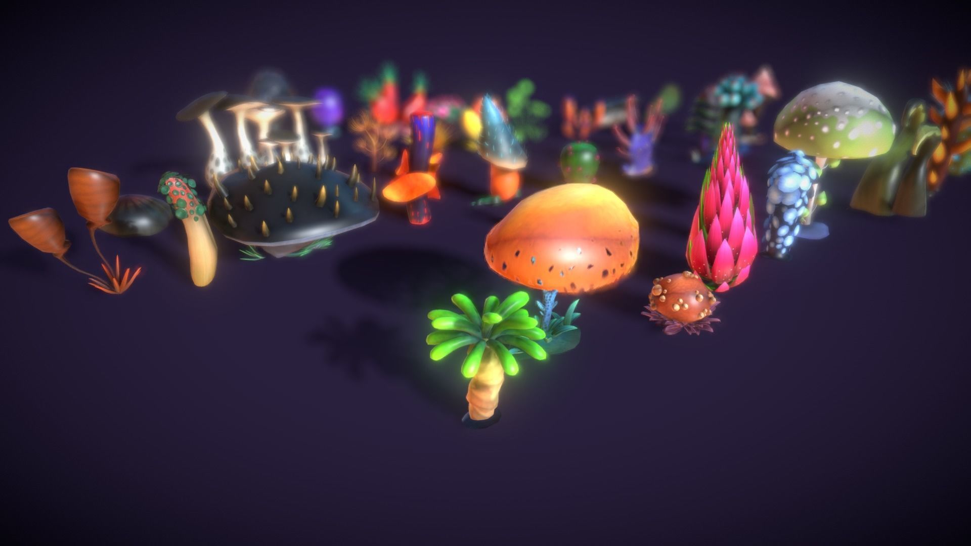 Cartoon Seaweed 3 Low-poly 3D model_1