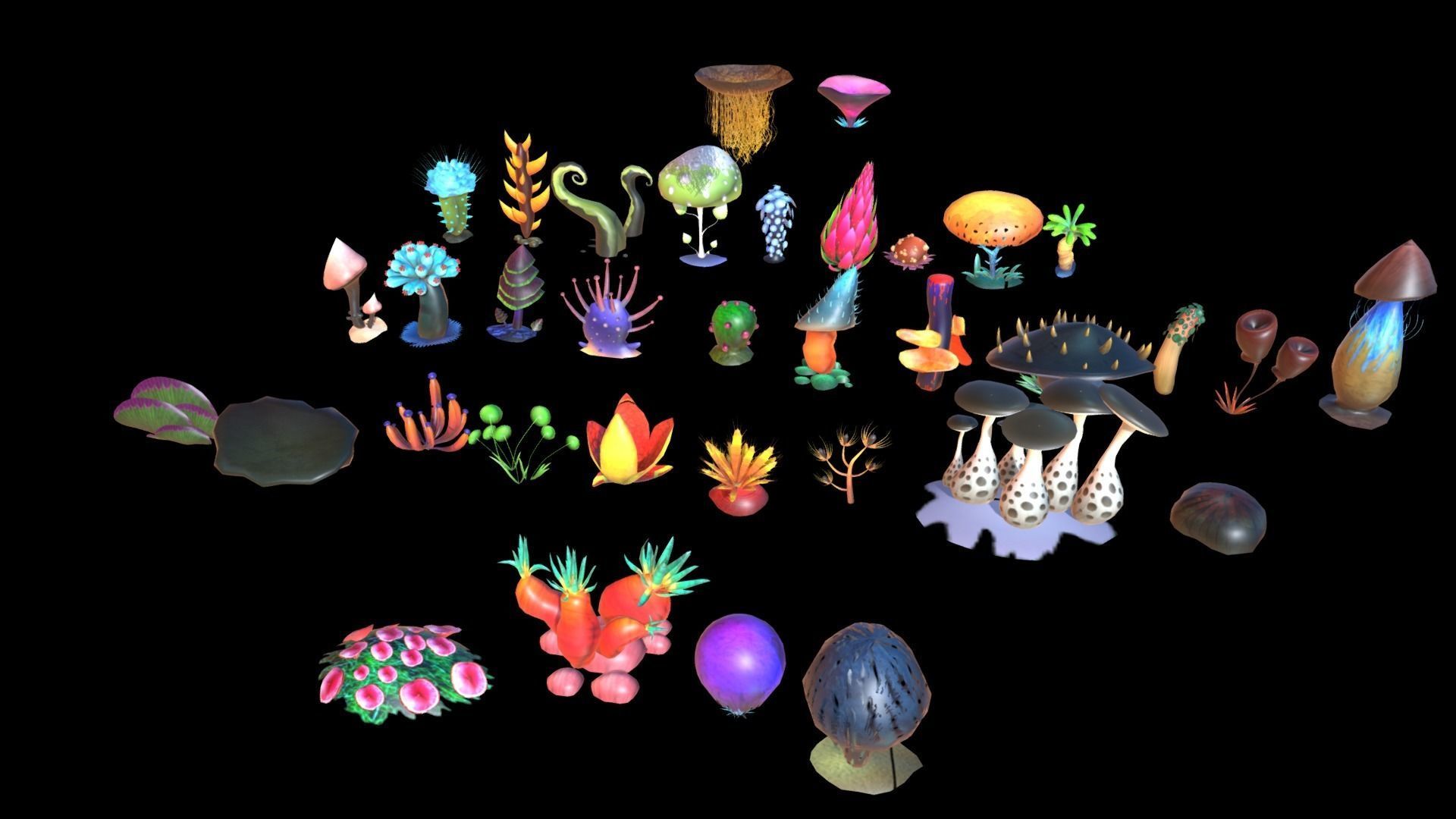 Cartoon Seaweed 3 Low-poly 3D model_7