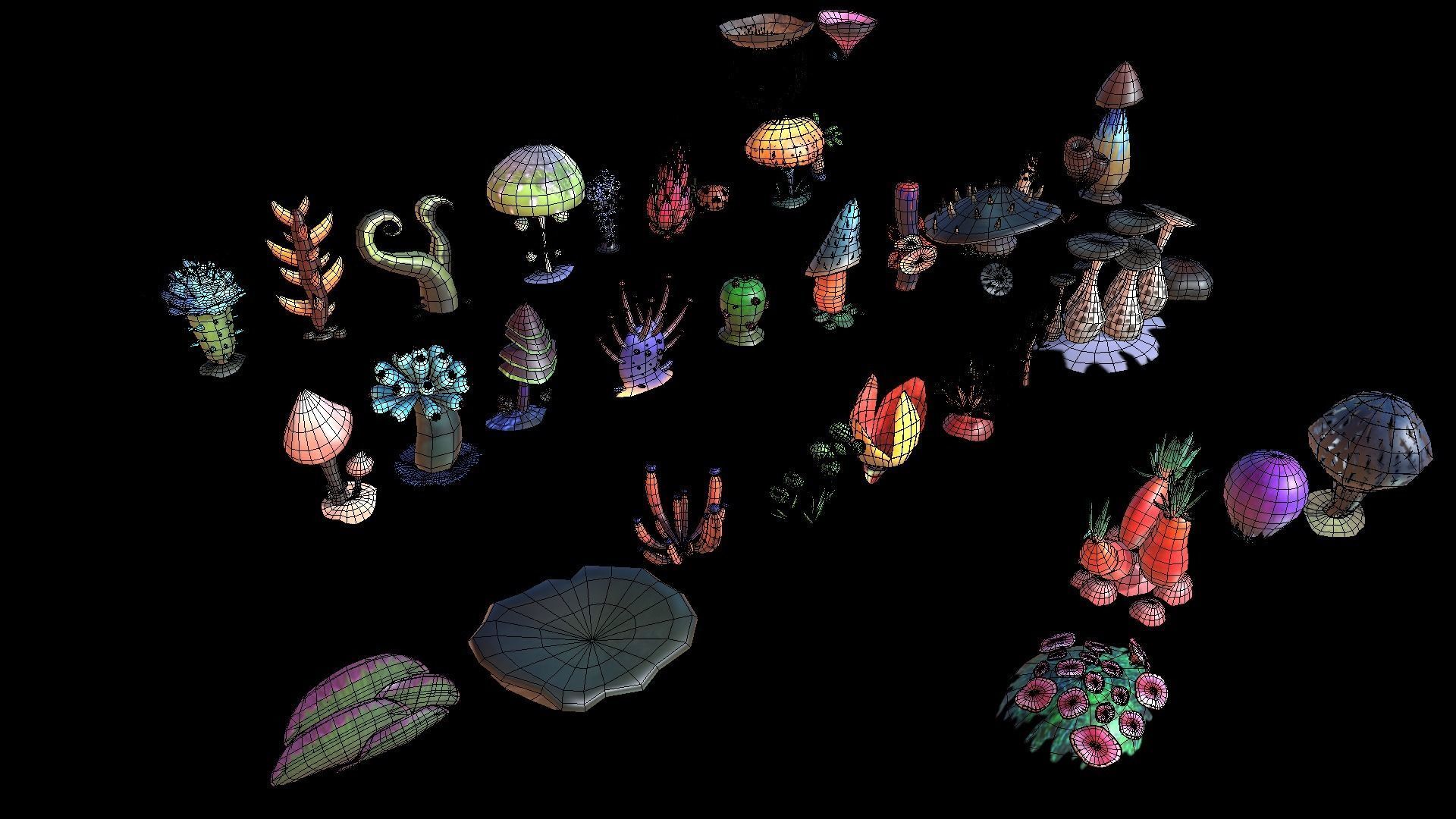 Cartoon Seaweed 3 Low-poly 3D model_8