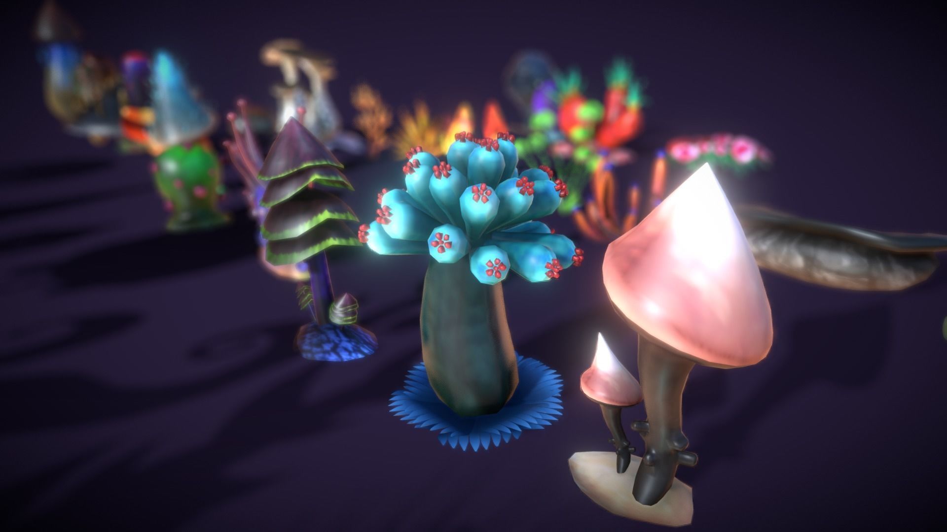 Cartoon Seaweed 3 Low-poly 3D model_4