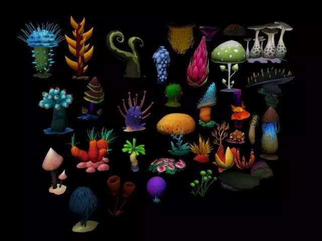 Cartoon Seaweed 3 Low-poly 3D model_0