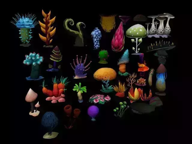 Cartoon Seaweed 3 Low-poly 3D model