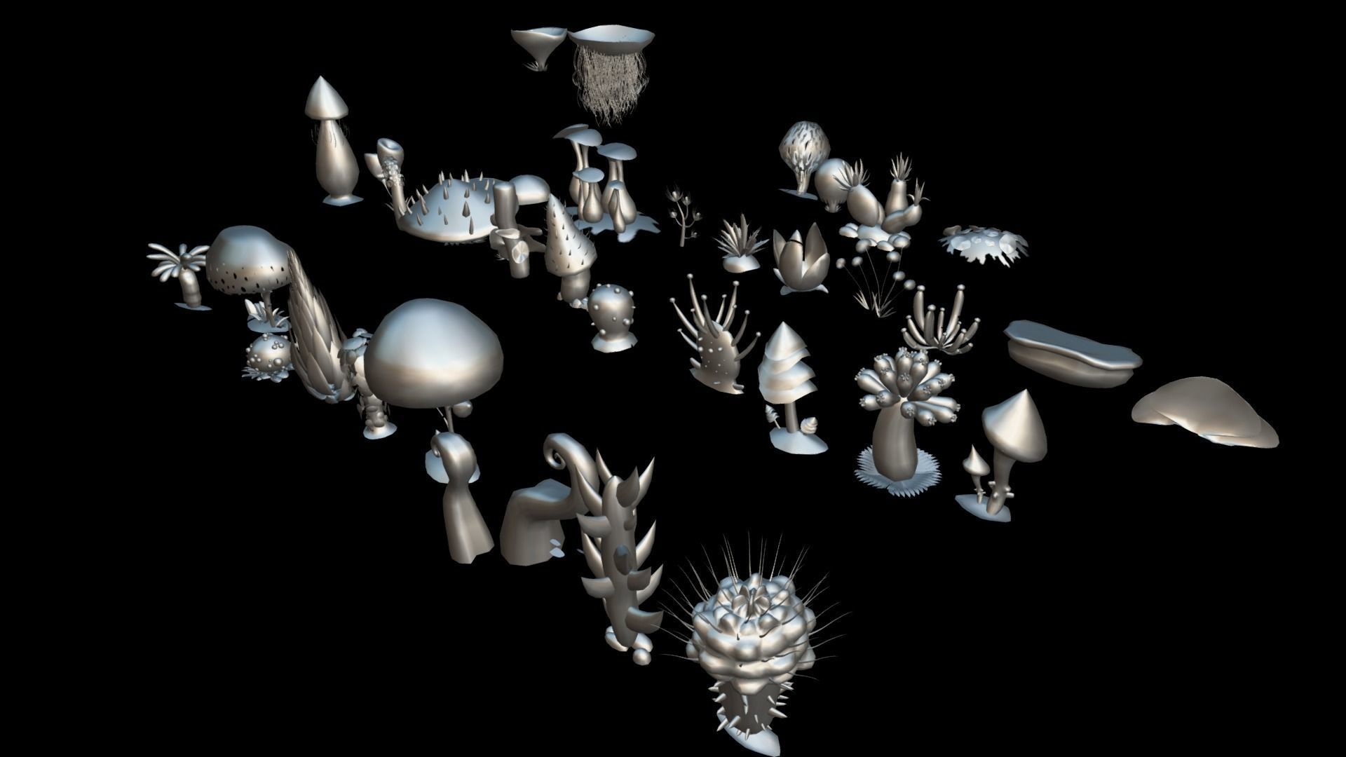 Cartoon Seaweed 3 Low-poly 3D model_9