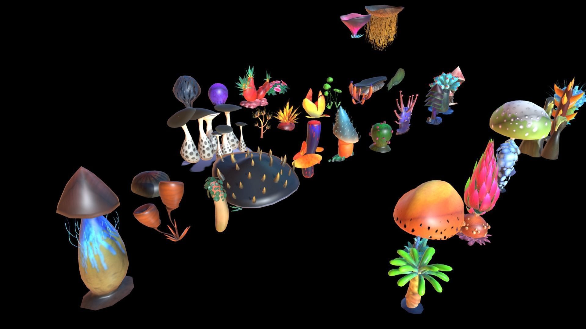 Cartoon Seaweed 3 Low-poly 3D model_6