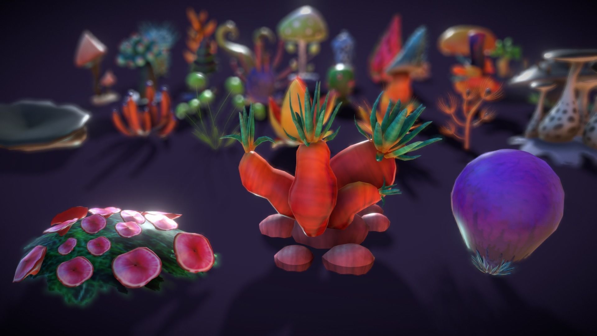 Cartoon Seaweed 3 Low-poly 3D model_3