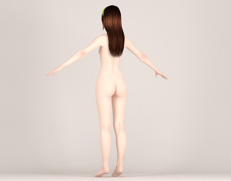 T pose rigged model of Natsumi in Christmas costume 3D model_19