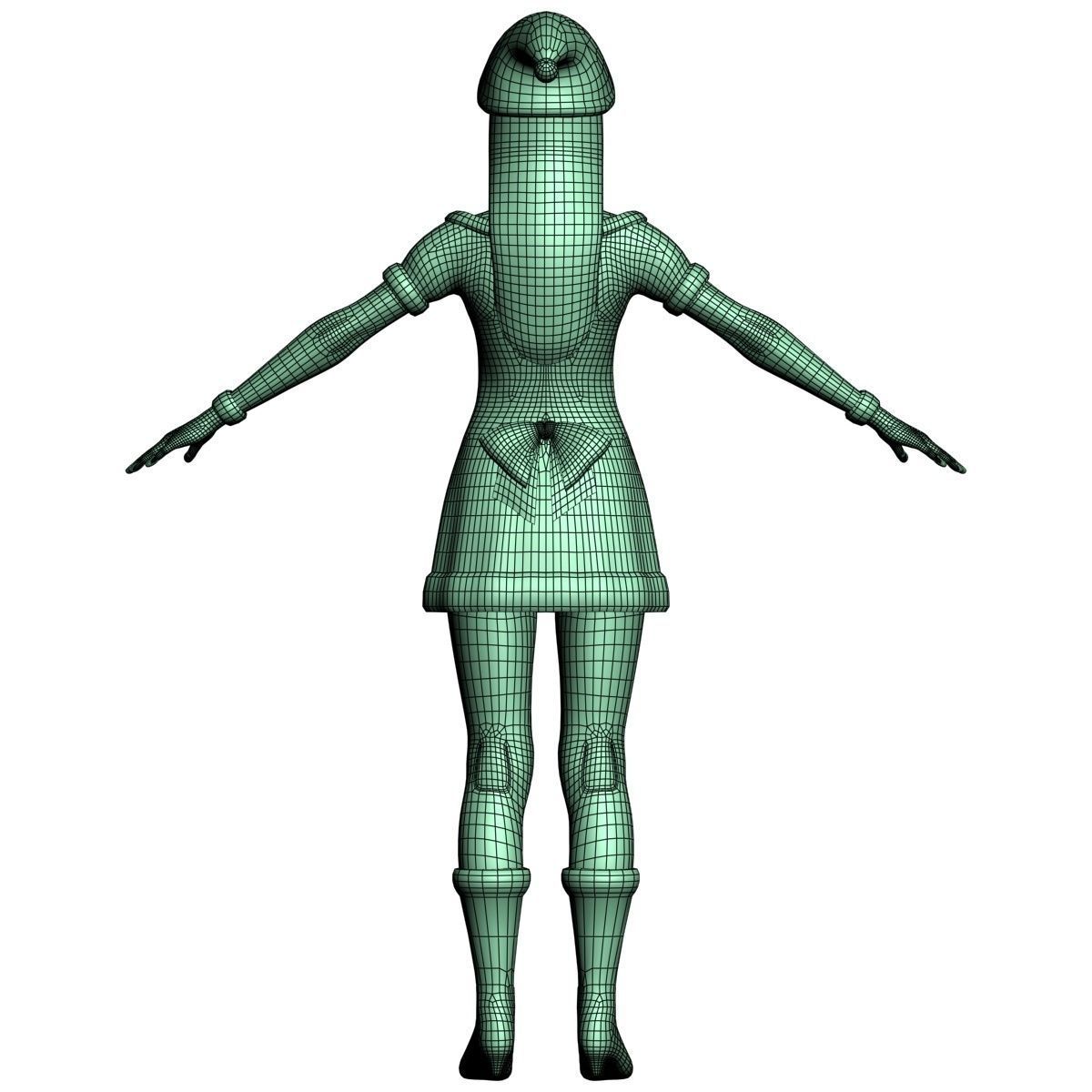 T pose rigged model of Natsumi in Christmas costume 3D model_23