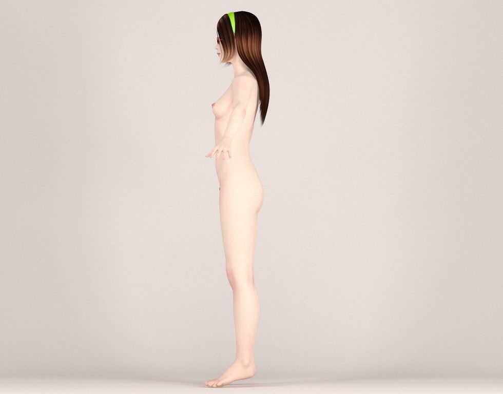 T pose rigged model of Natsumi in Christmas costume 3D model_16