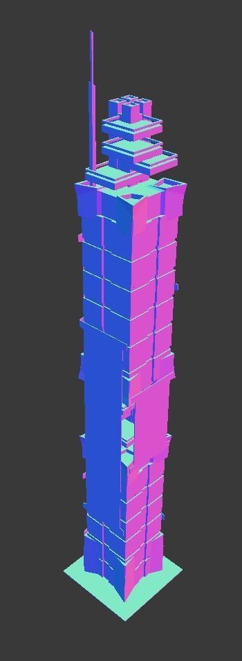 Iso Tower09 Low-poly 3D model_4