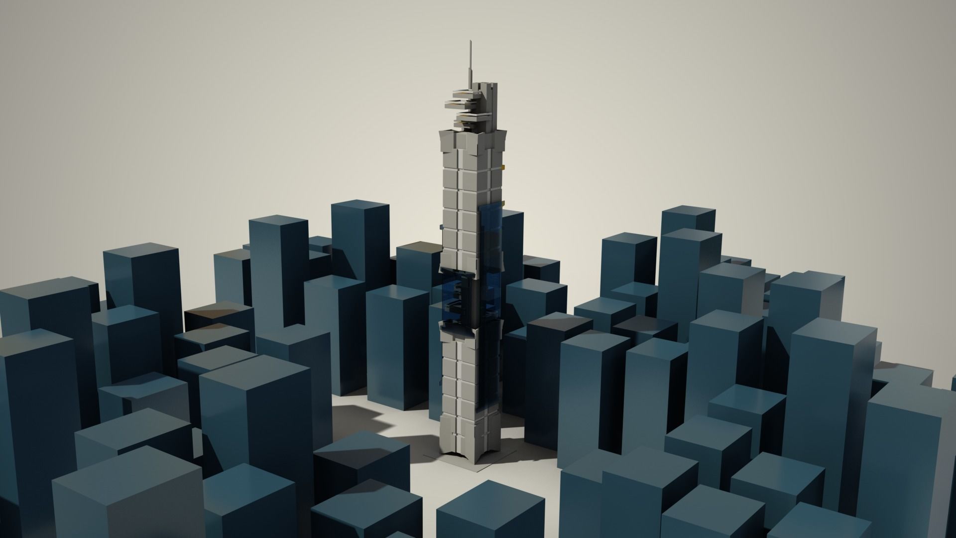 Iso Tower09 Low-poly 3D model_3
