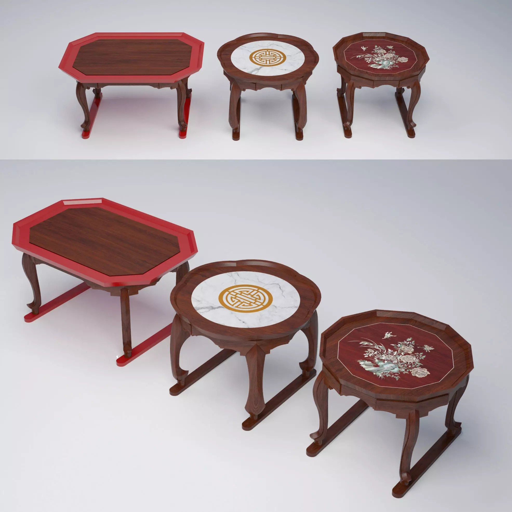 SOBAN COFFEE TABLE SET 3D model_0