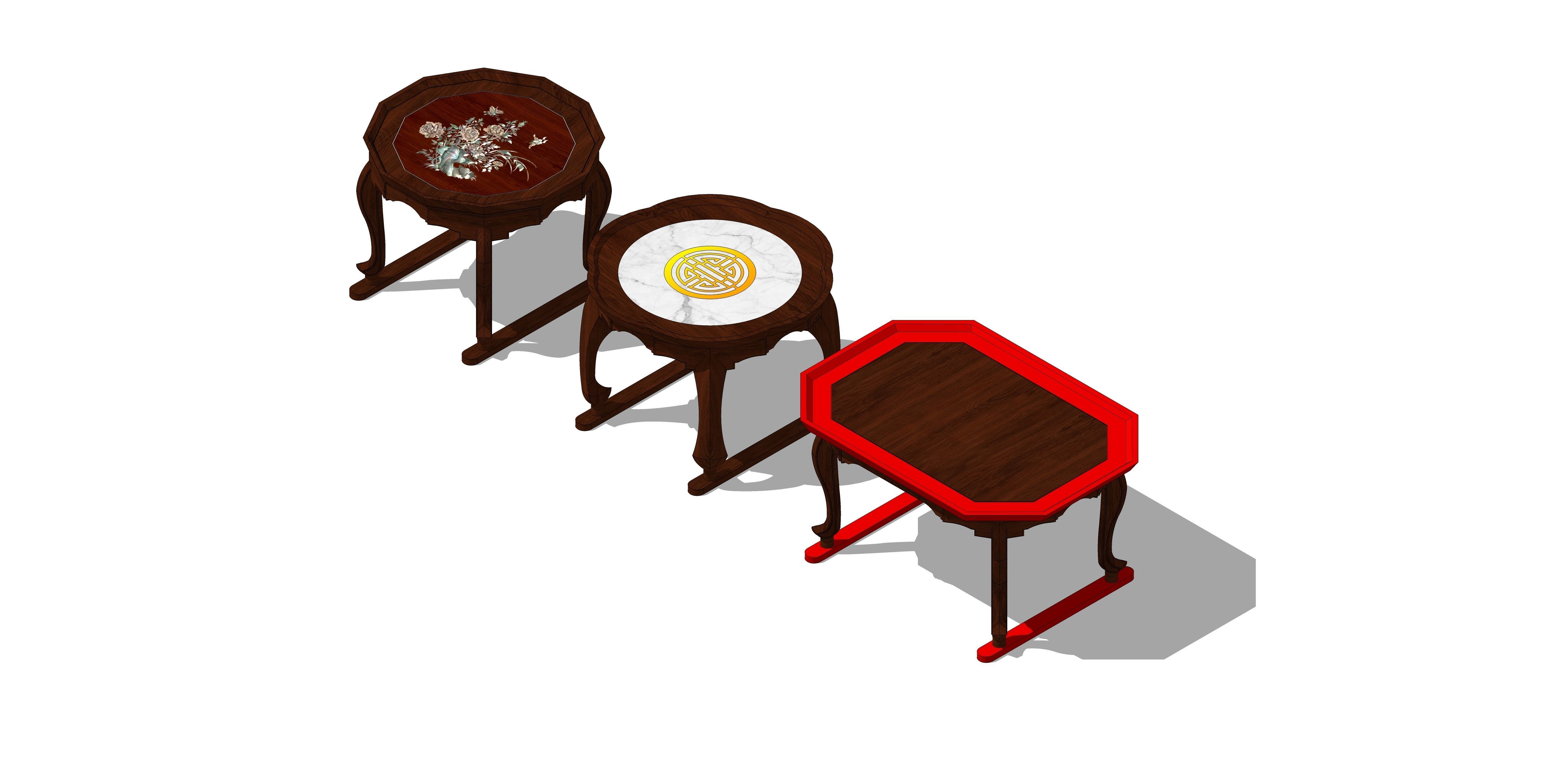 SOBAN COFFEE TABLE SET 3D model_4