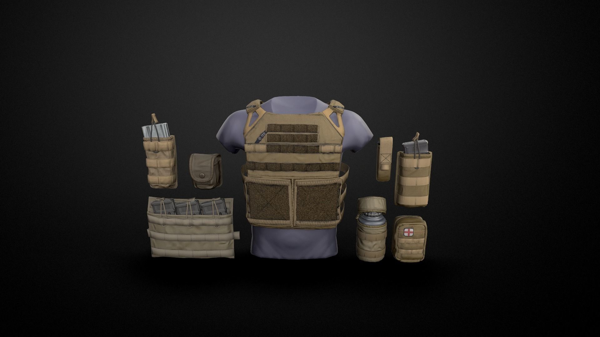 JPC Vest Low-poly 3D model_7