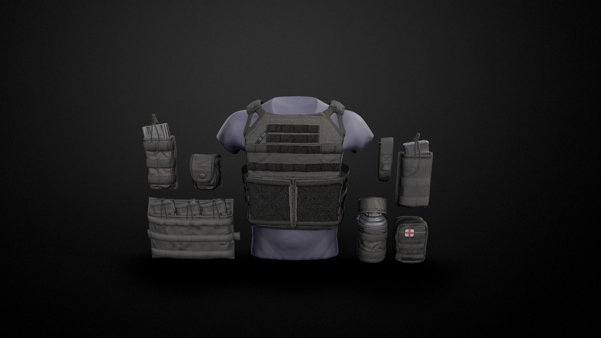 JPC Vest Low-poly 3D model_5