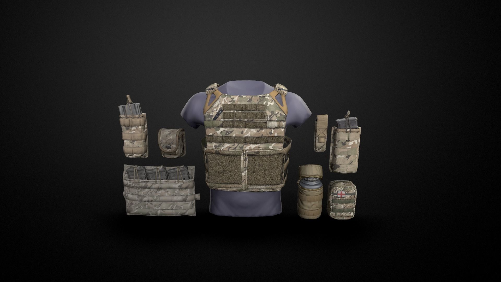JPC Vest Low-poly 3D model_6