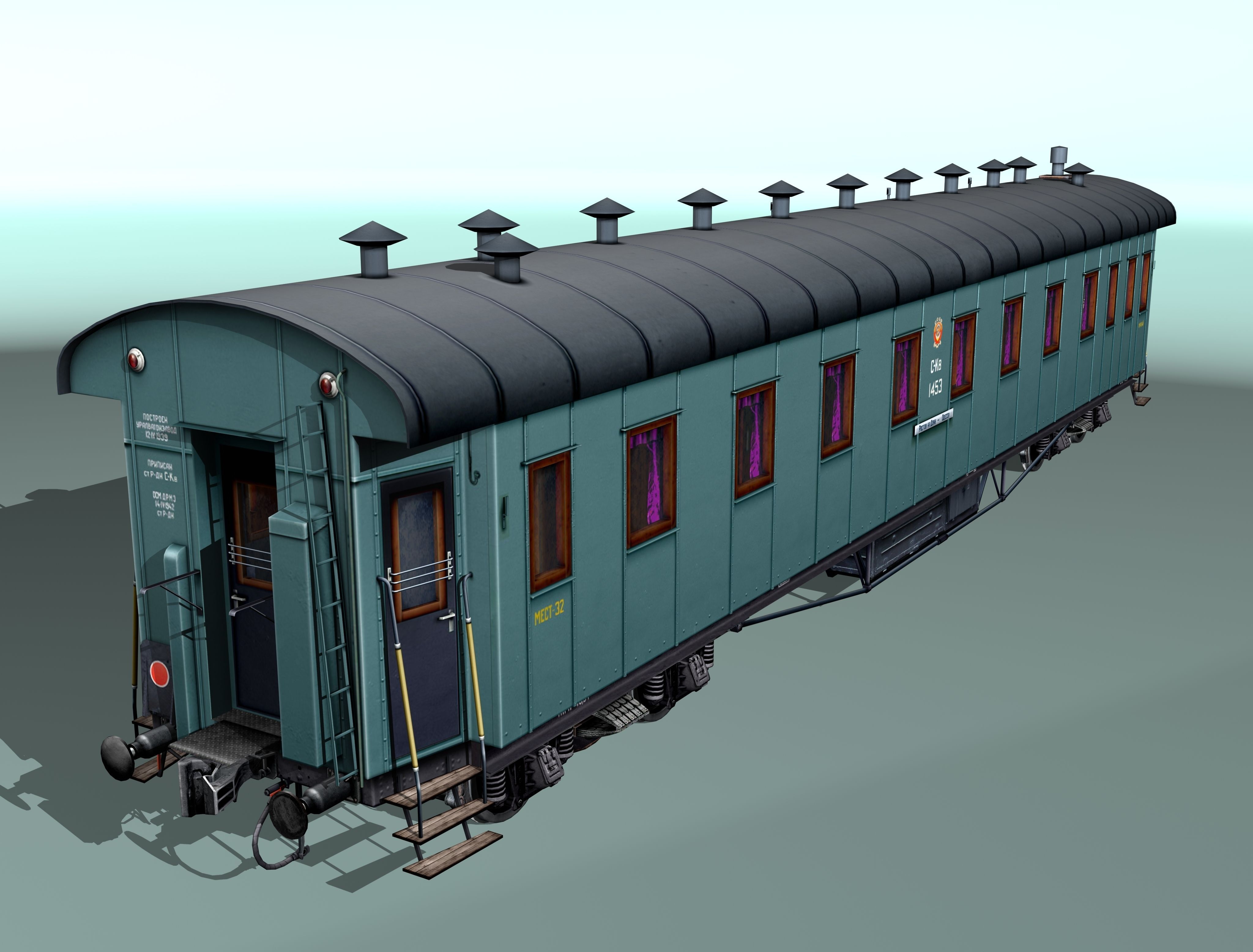 Passenger wagon M20 3D model_10