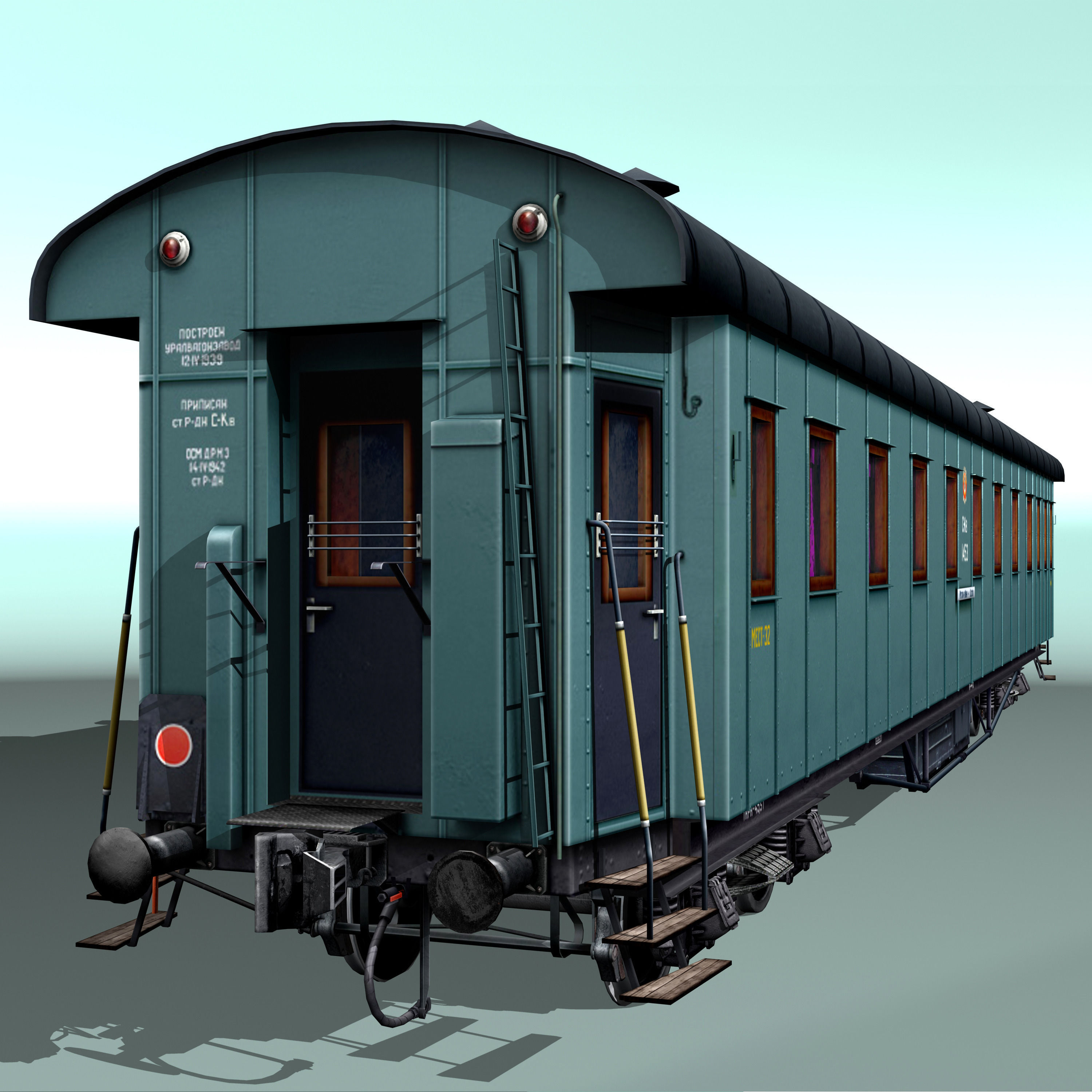 Passenger wagon M20 3D model_4