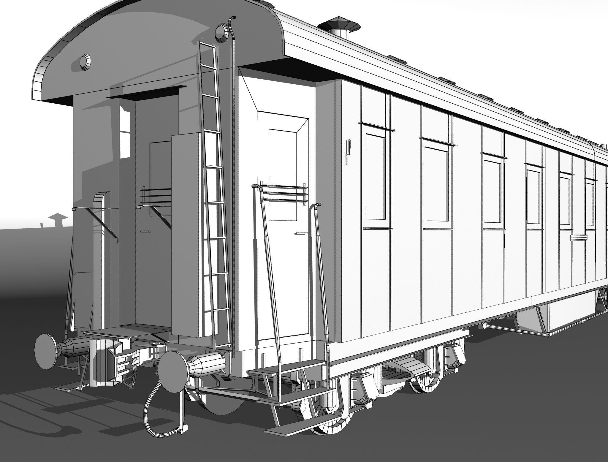 Passenger wagon M20 3D model_12