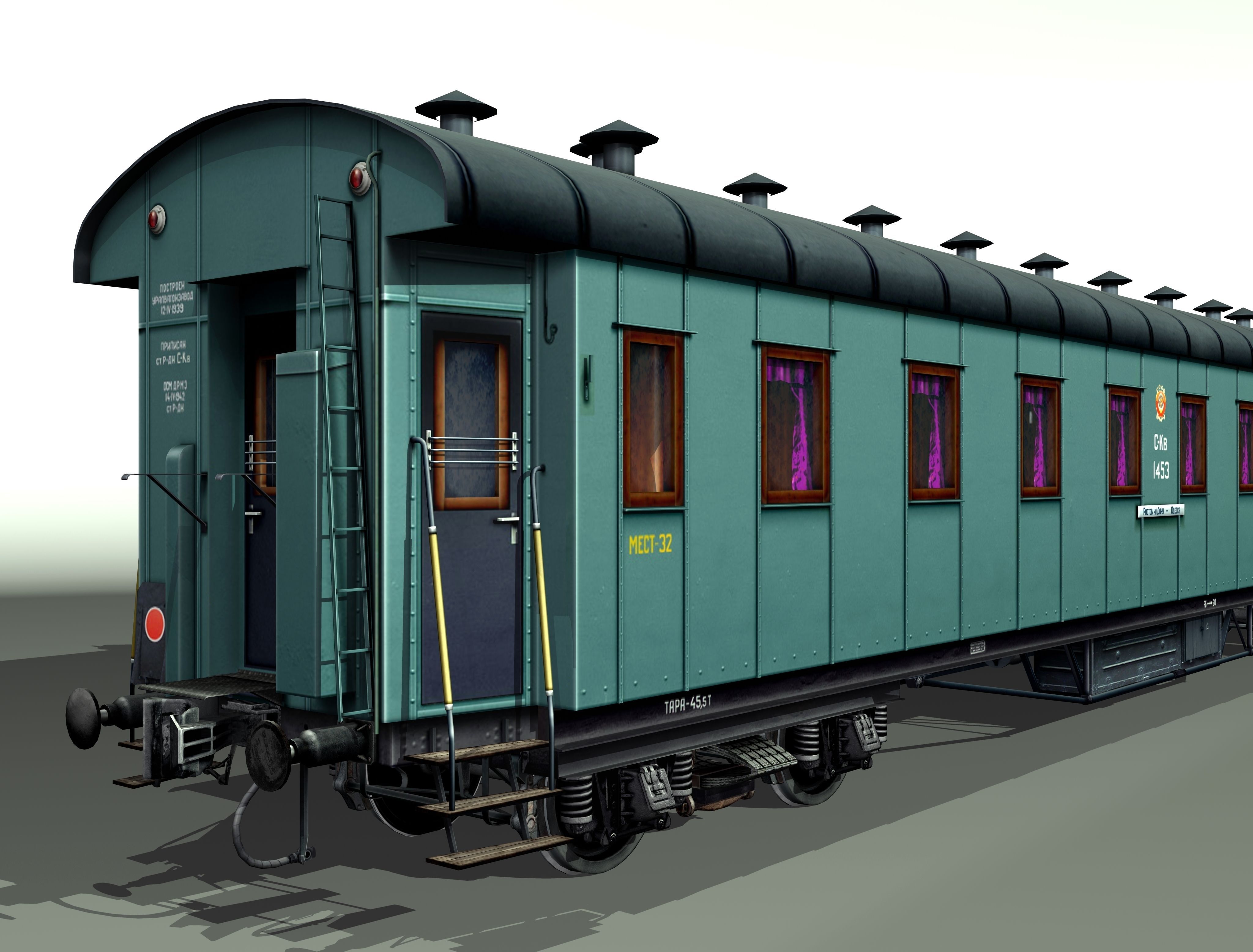 Passenger wagon M20 3D model_6