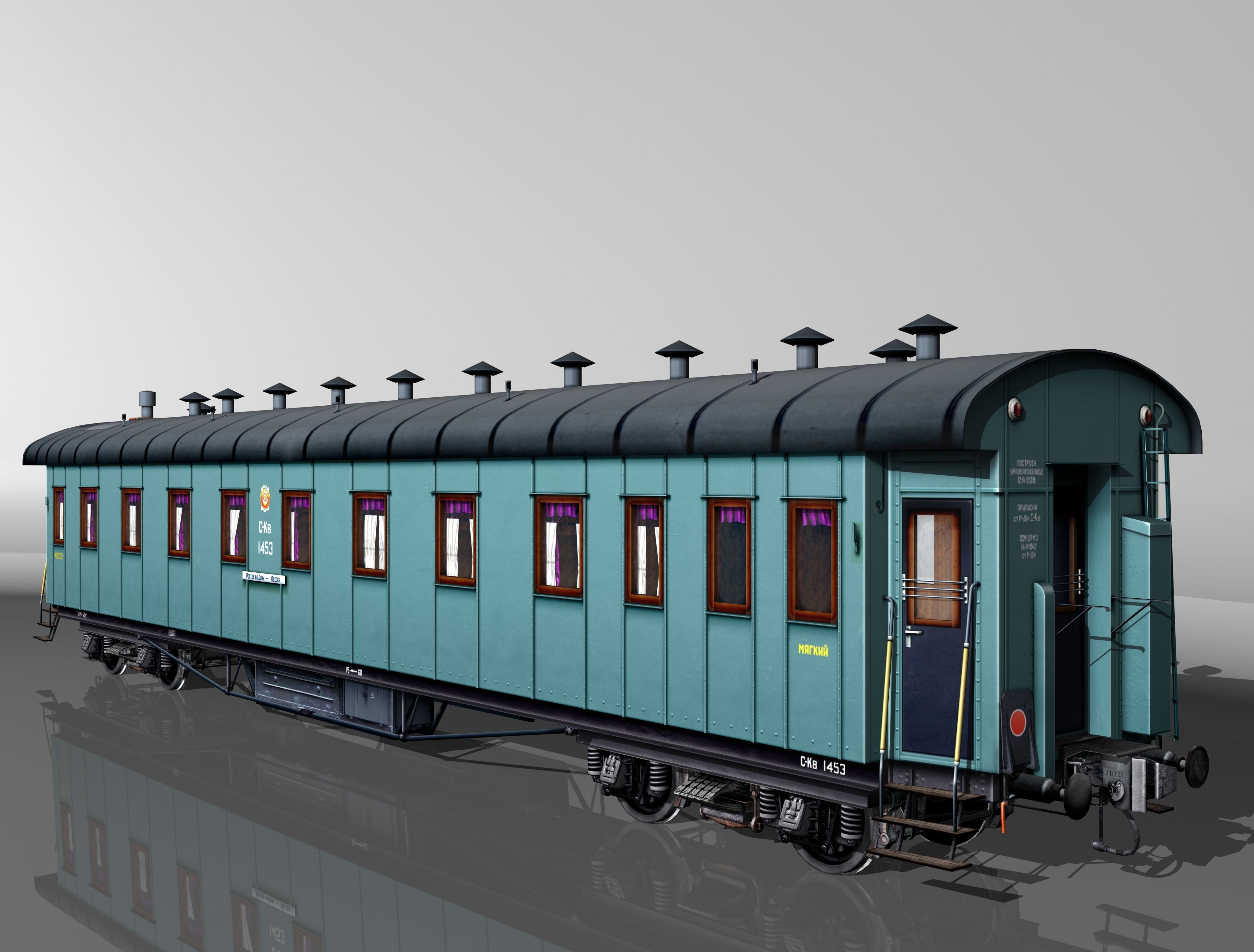 Passenger wagon M20 3D model_2
