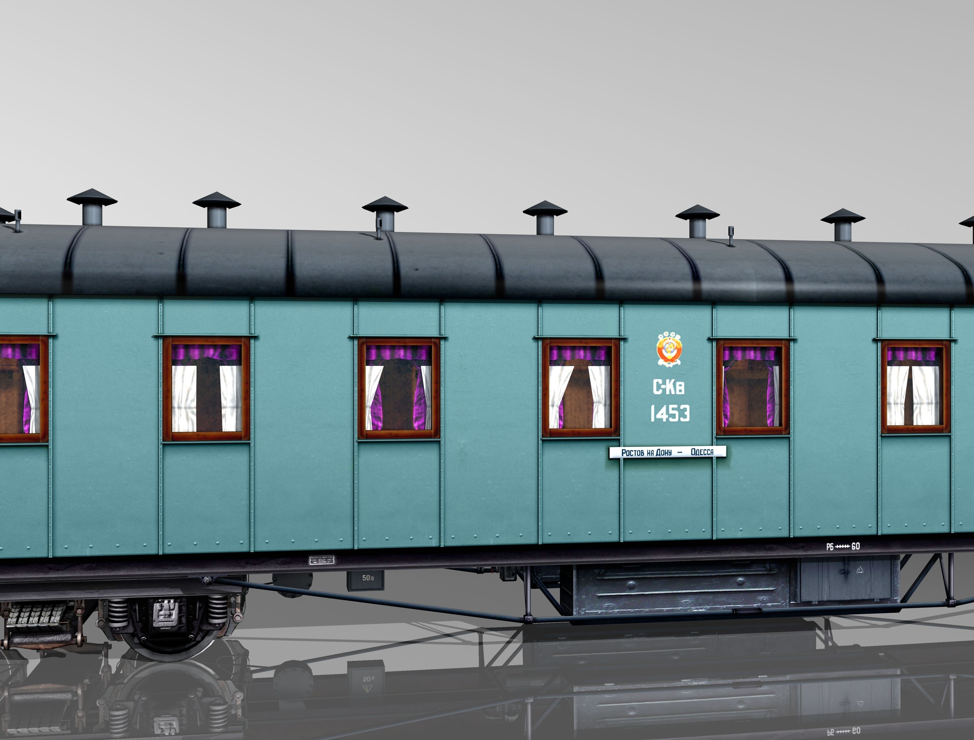 Passenger wagon M20 3D model_7