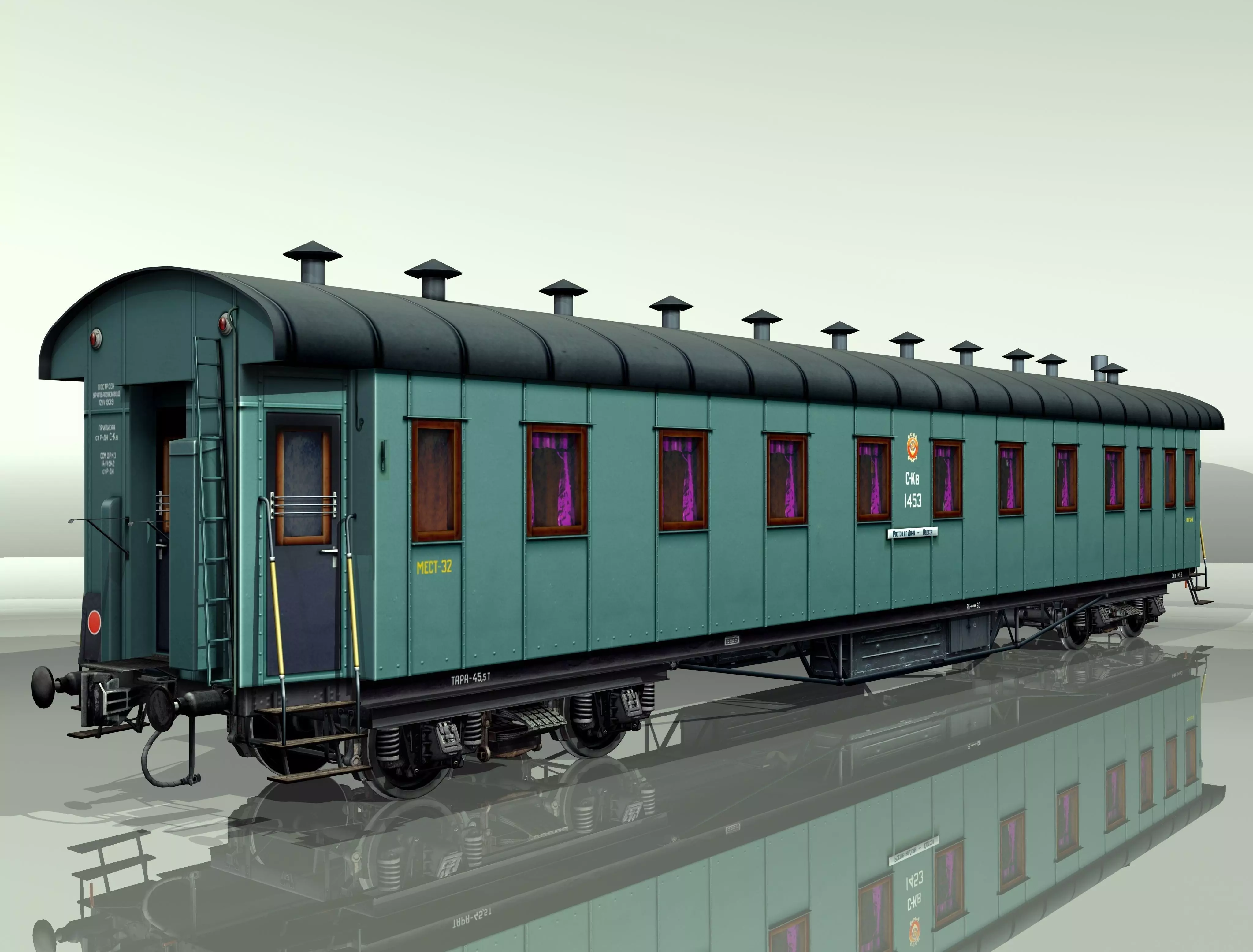 Passenger wagon M20 3D model_0