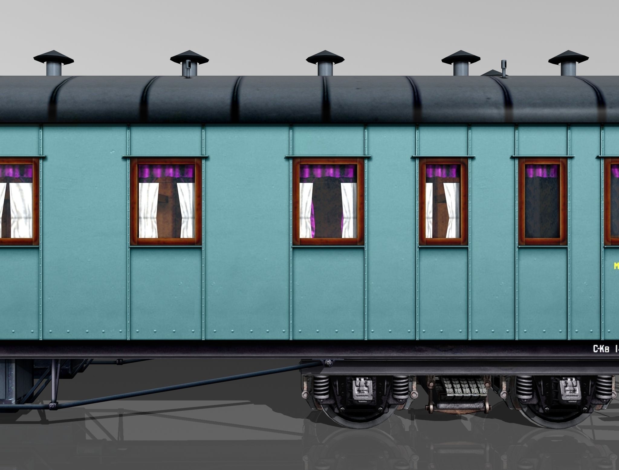 Passenger wagon M20 3D model_1