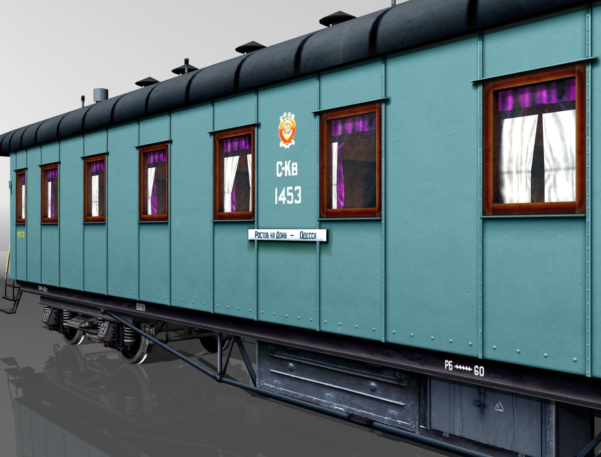 Passenger wagon M20 3D model_9