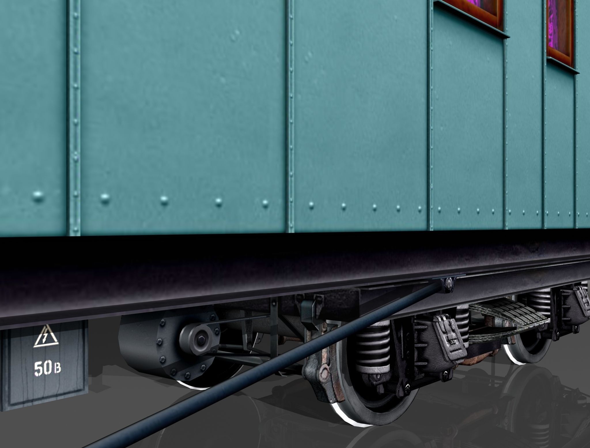 Passenger wagon M20 3D model_8