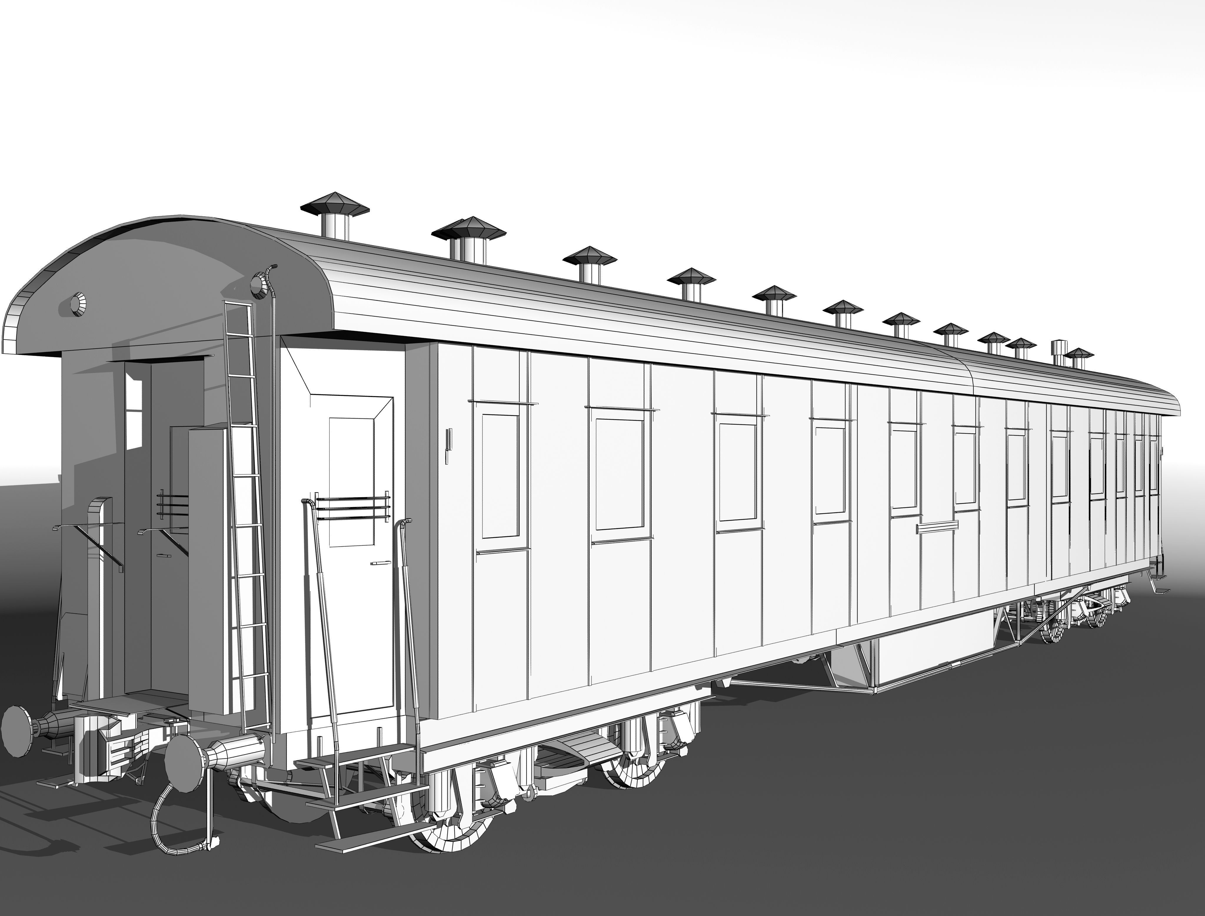 Passenger wagon M20 3D model_11