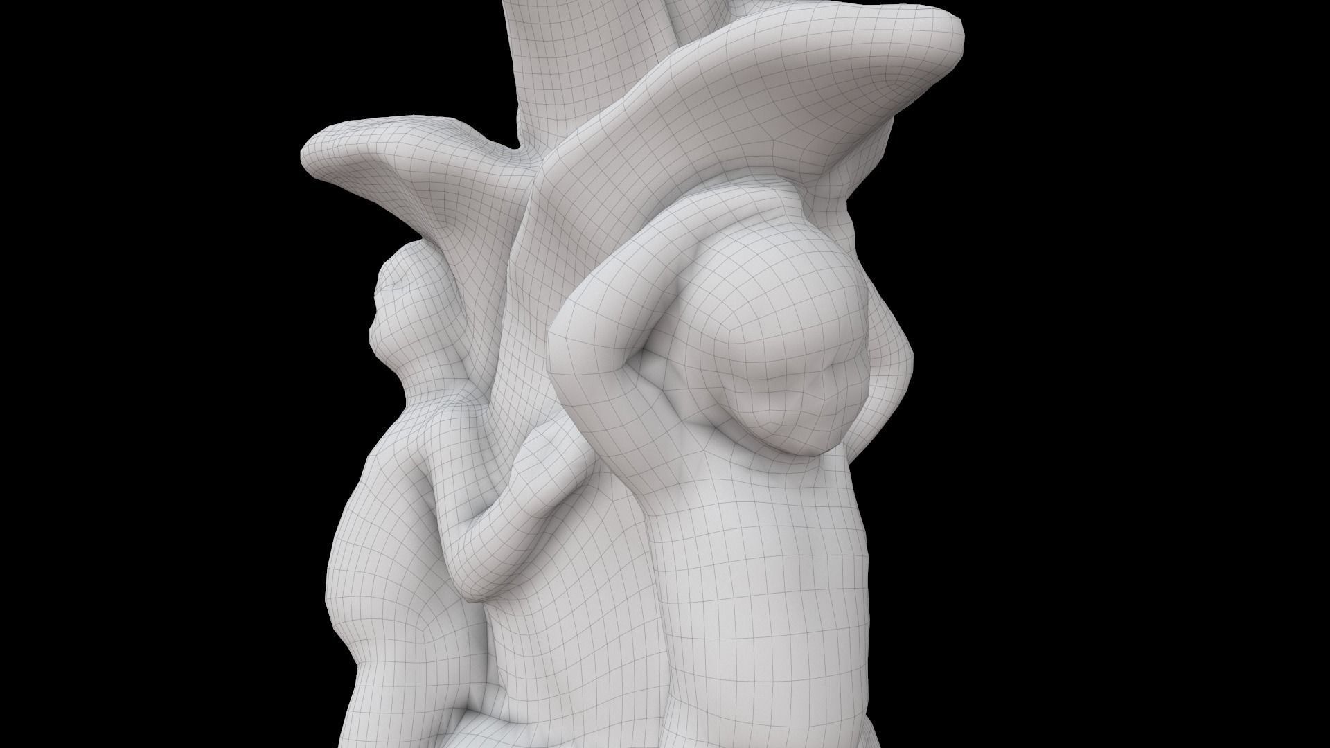 Water fountain sculpture Low-poly 3D model_9