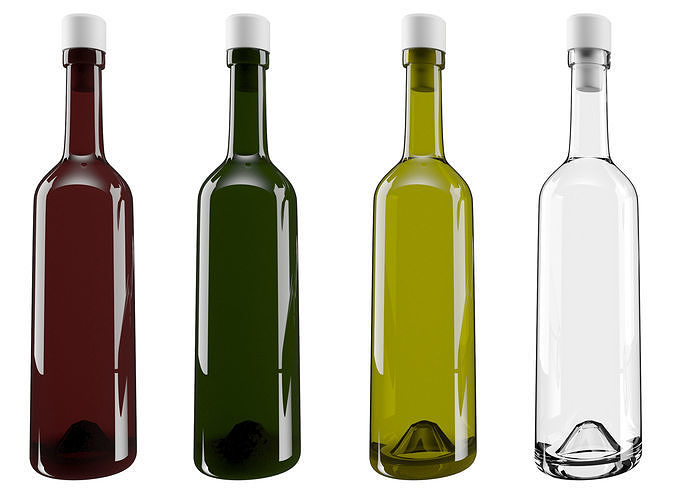 Glass bottle Low-poly 3D model