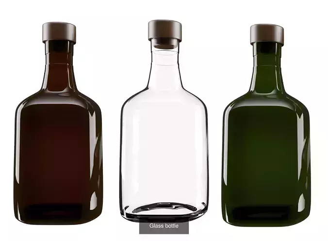 Glass bottles 3D Model Collection