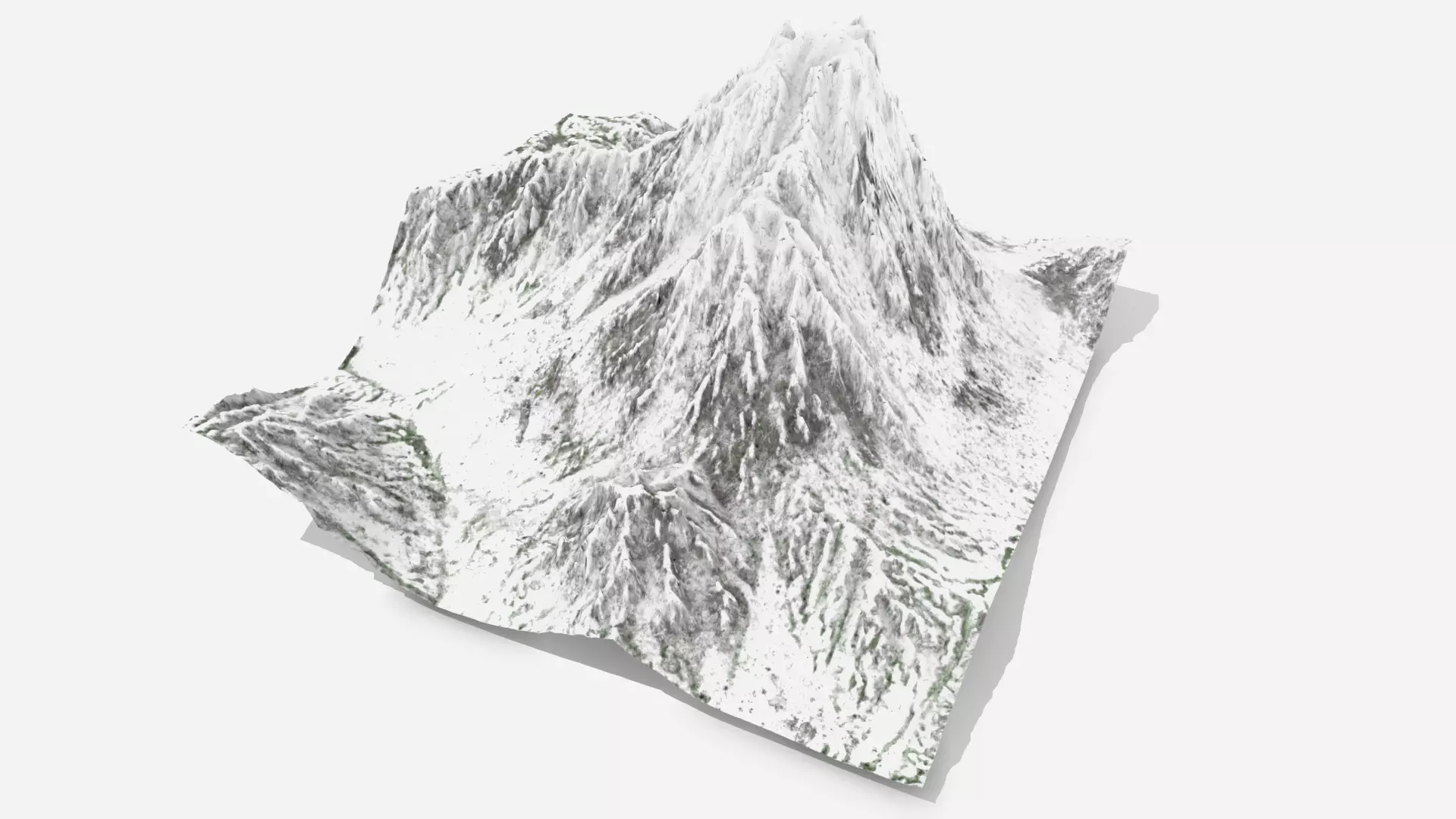 Snow Capped Mountains Landscape  3D model_0