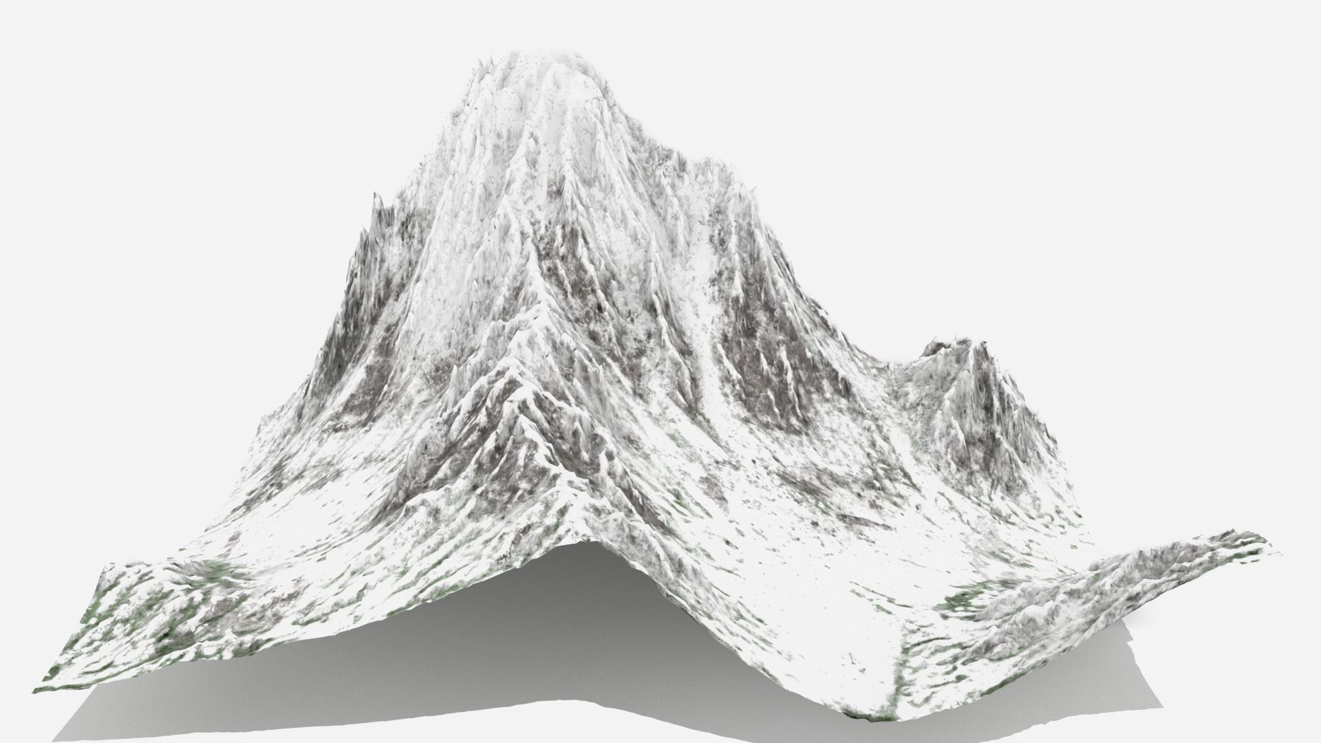 Snow Capped Mountains Landscape  3D model_4
