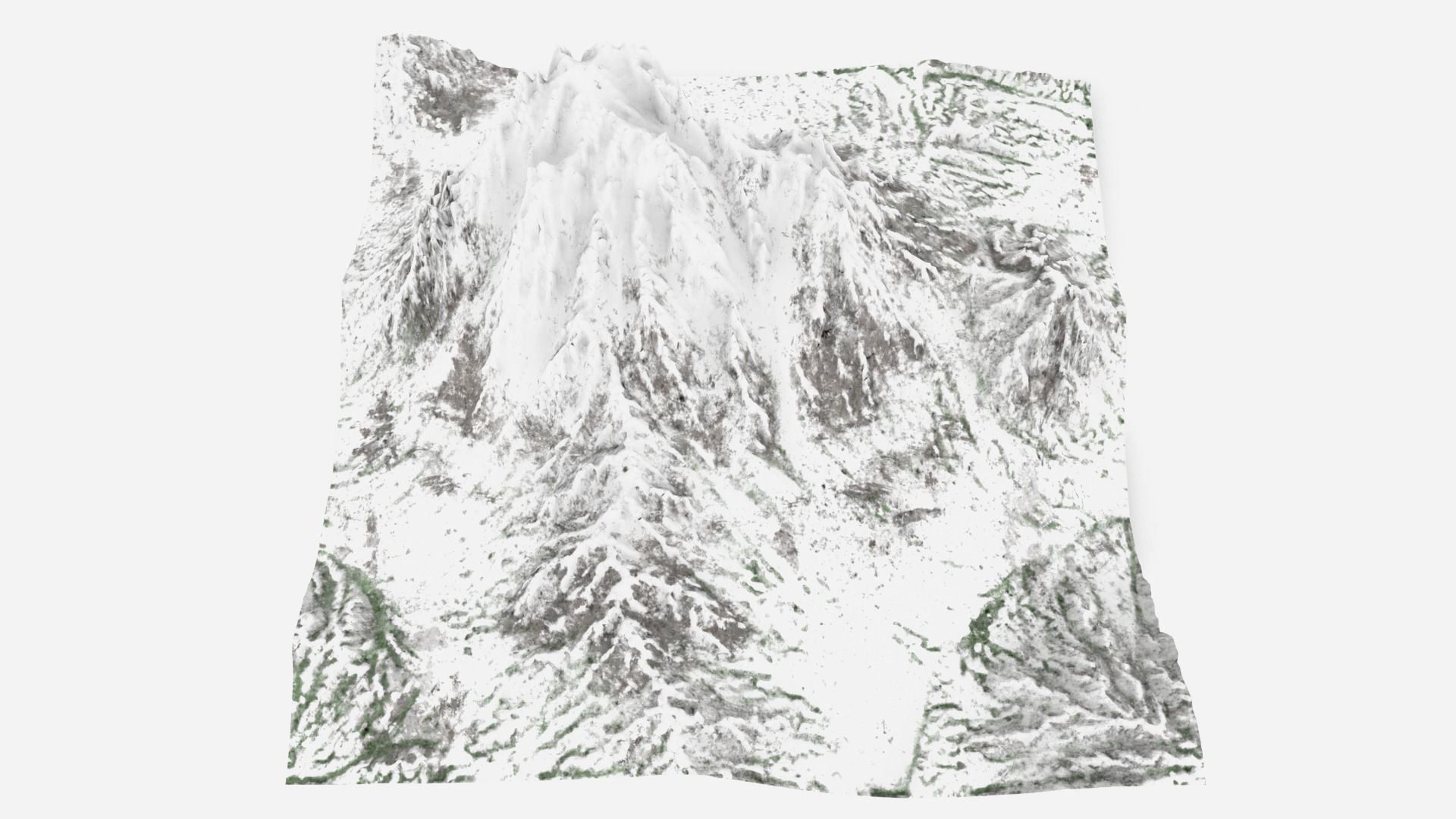 Snow Capped Mountains Landscape  3D model_3