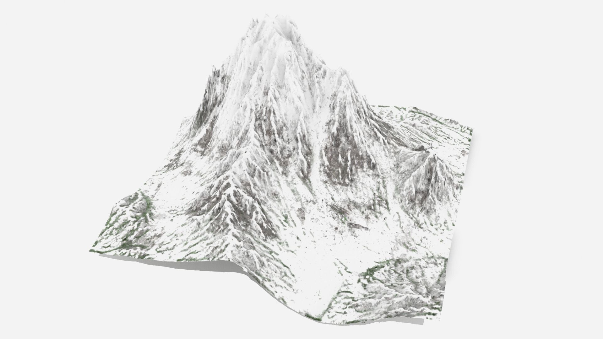 Snow Capped Mountains Landscape  3D model_1