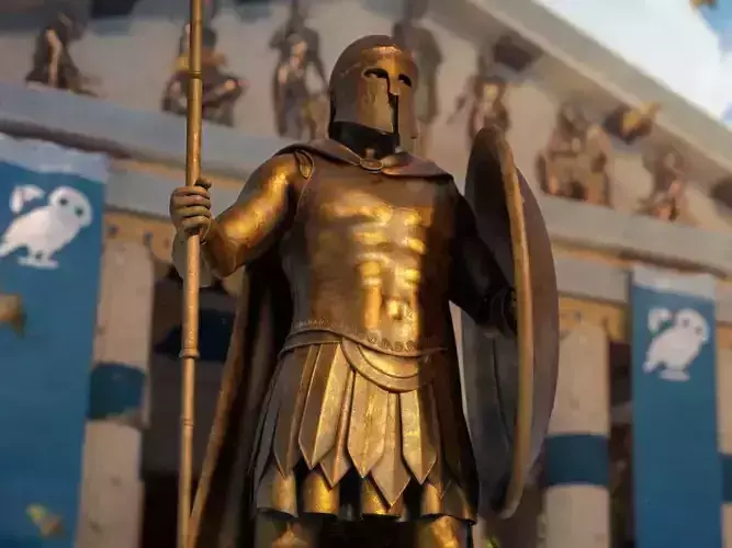 Ancient Greek Hoplite Statue 3D model