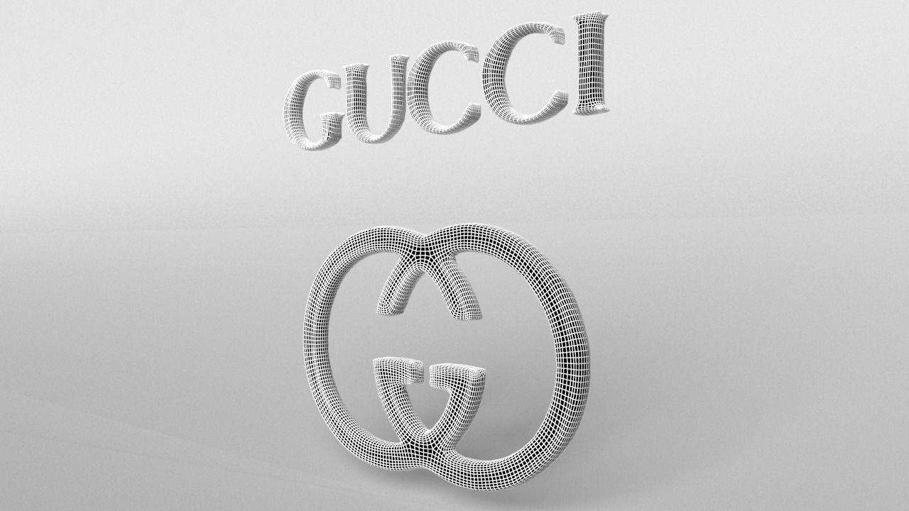 Gucci Logo 03 Free low-poly 3D model_7