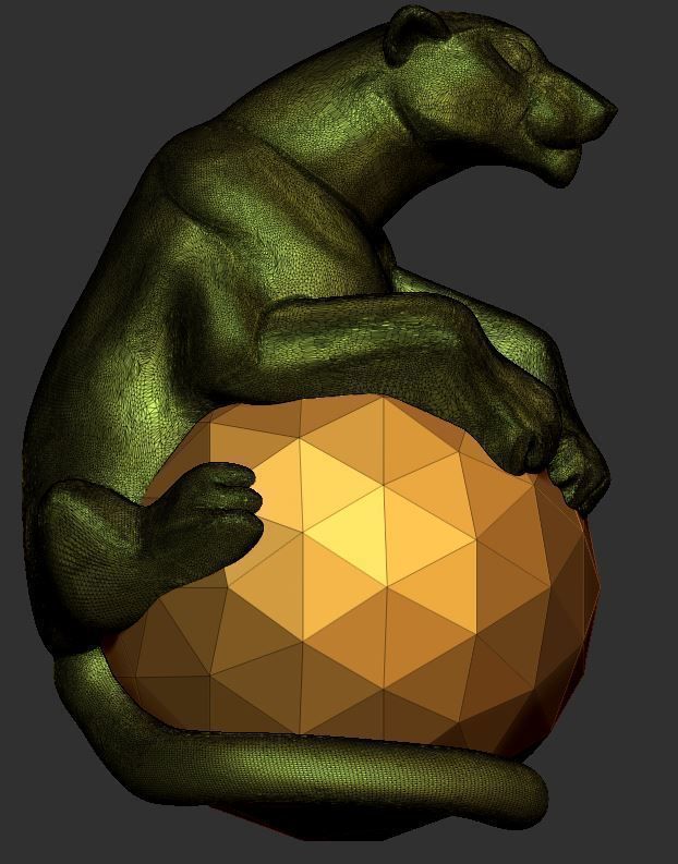 pantera golden bear on ball 3D print model_4