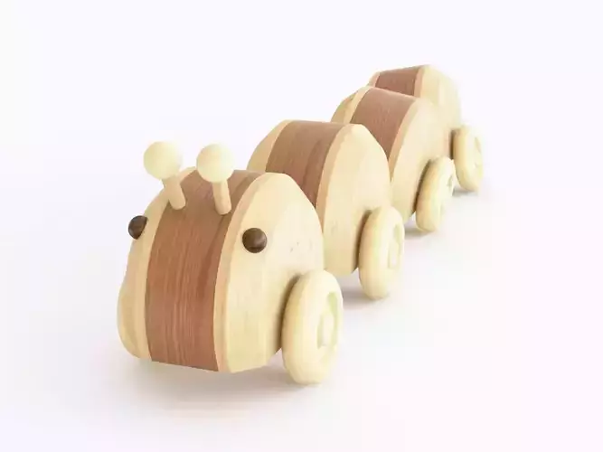 Wooden toy worm