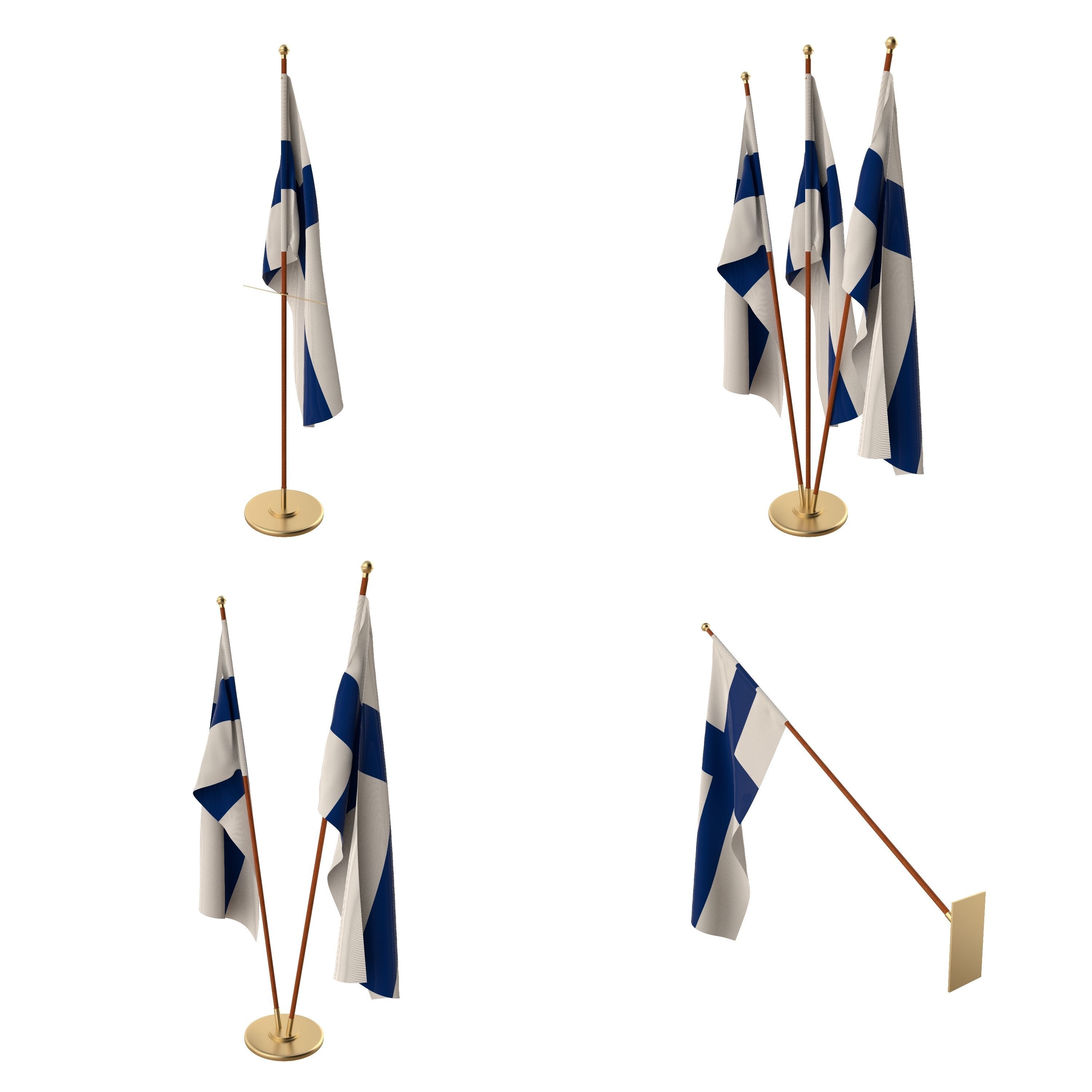 Finland Flag Packs 3D model_2