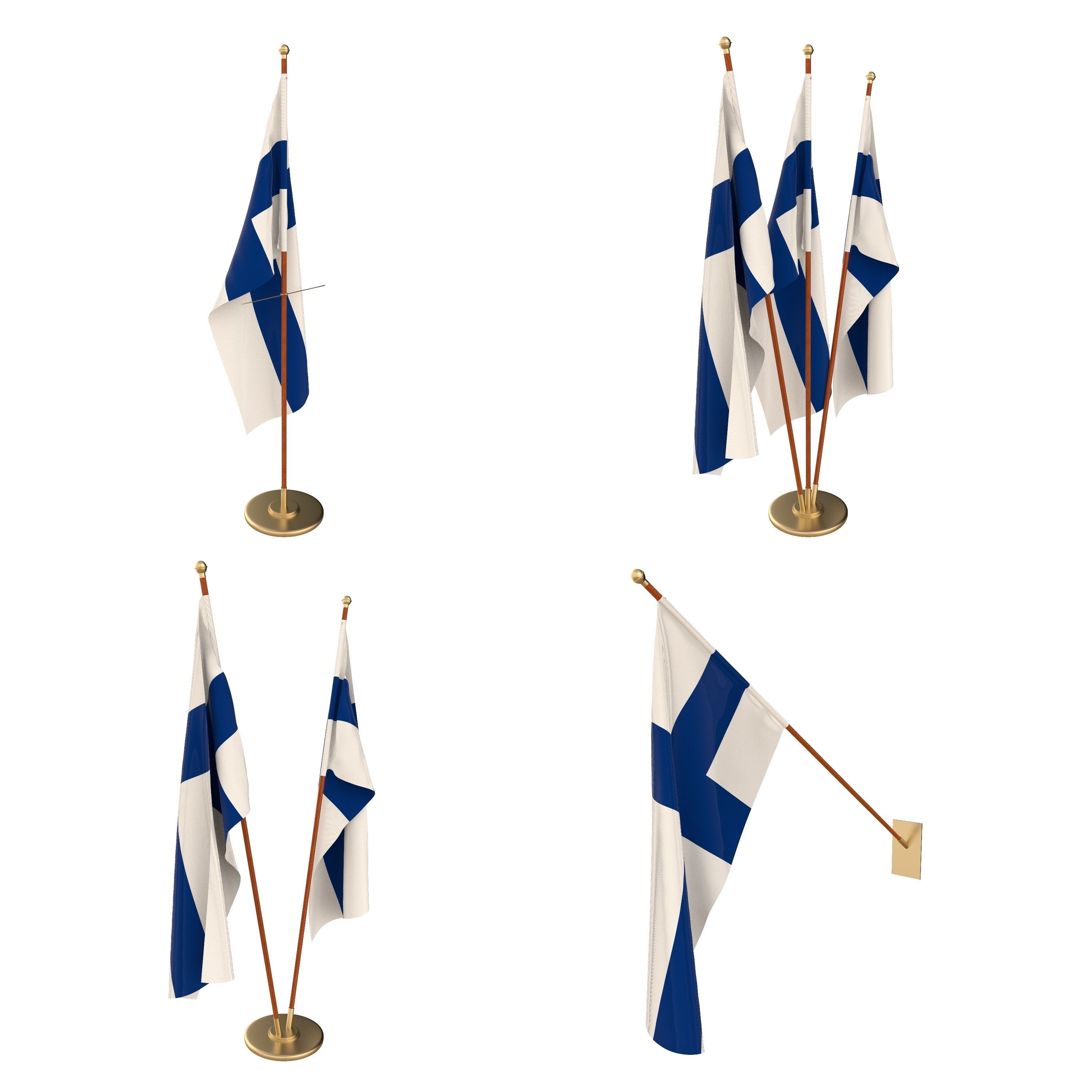 Finland Flag Packs 3D model_1